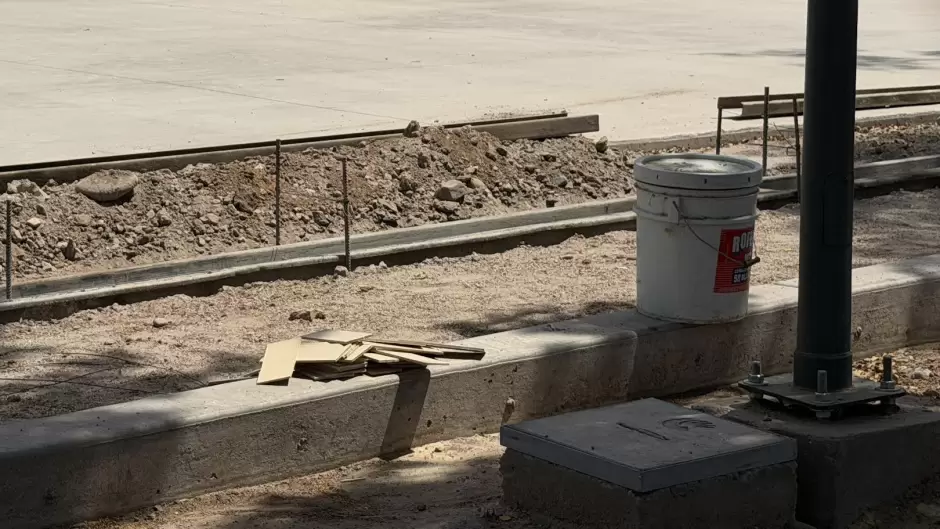Obras en el bulevar Hidalgo