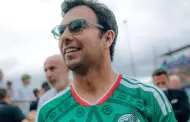 "Checo" P�rez "presume" playera del tricolor en GP de Gran Breta�a