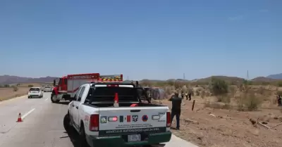 Atienden accidente de autob�s en carretera Guaymas-Hermosillo