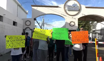 Vecinos de San Jer�nimo exigen pago de da�os por incendio