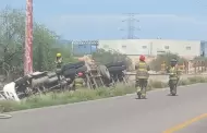 Vuelca pipa con 58 mil litros de gas natural en la carretera Hermosillo-Sahuaripa