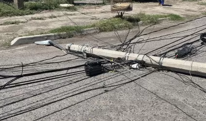 Ca�da de poste en la colonia Palo Verde