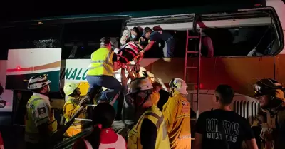Accidente de autob�s y tractocami�n