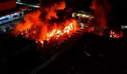 Incendio en bodega de PepsiCo en Matamoros, Tamaulipas
