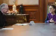 Sheinbaum se re�ne en Palacio Nacional con el cardenal Pietro Parolin