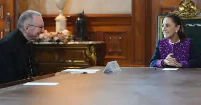 Claudia Sheinbaum recibe en Palacio Nacional al cardenal Pietro Parolin