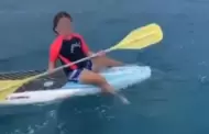 VIDEO Rescatan a ni�a que qued� a la deriva sobre una tabla de paddle en BCS
