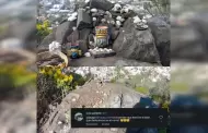 Destruyen altar de Tl�loc en el Tepeyac y colocan una cruz en su lugar; desata pol�mica en redes
