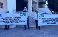 Jubilados de CFE protestan contra recorte de pensiones