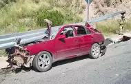 Familia sobrevive a�aparatoso choque contra�estructura met�lica, en Nogales
