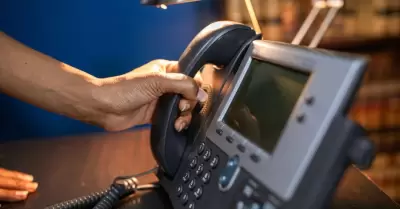 Auricular de un tel�fono de oficina.