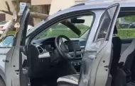 Rama atraviesa parabrisas de auto en movimiento en el bulevar Navarrete
