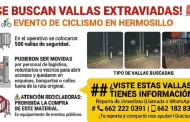Buscan 500 vallas extraviadas tras Tour de Francia en Hermosillo