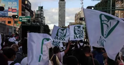 Marcha de trabajadores del sindicato del Instituto Mexicano del Seguro Social (I