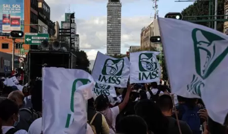 Marcha de trabajadores del sindicato del Instituto Mexicano del Seguro Social (I