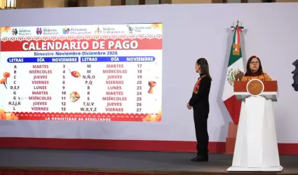 Calendario de pagos del bimestre noviembre-diciembre