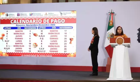 Calendario de pagos del bimestre noviembre-diciembre