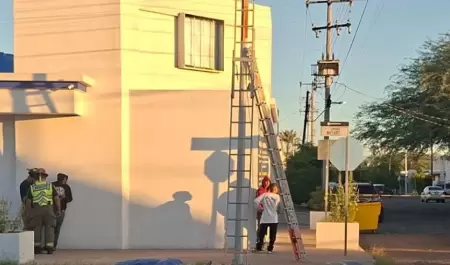 Muere hombre tras recibir descarga el�ctrica mientras pintaba poste en Hermosill